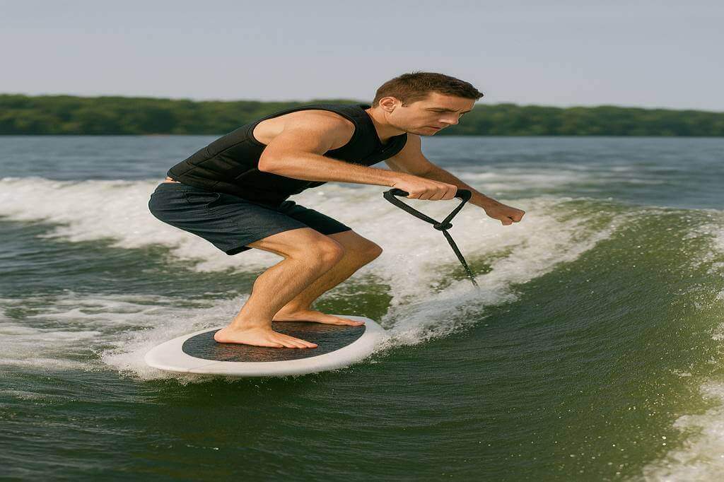 a man a paddle board on lake